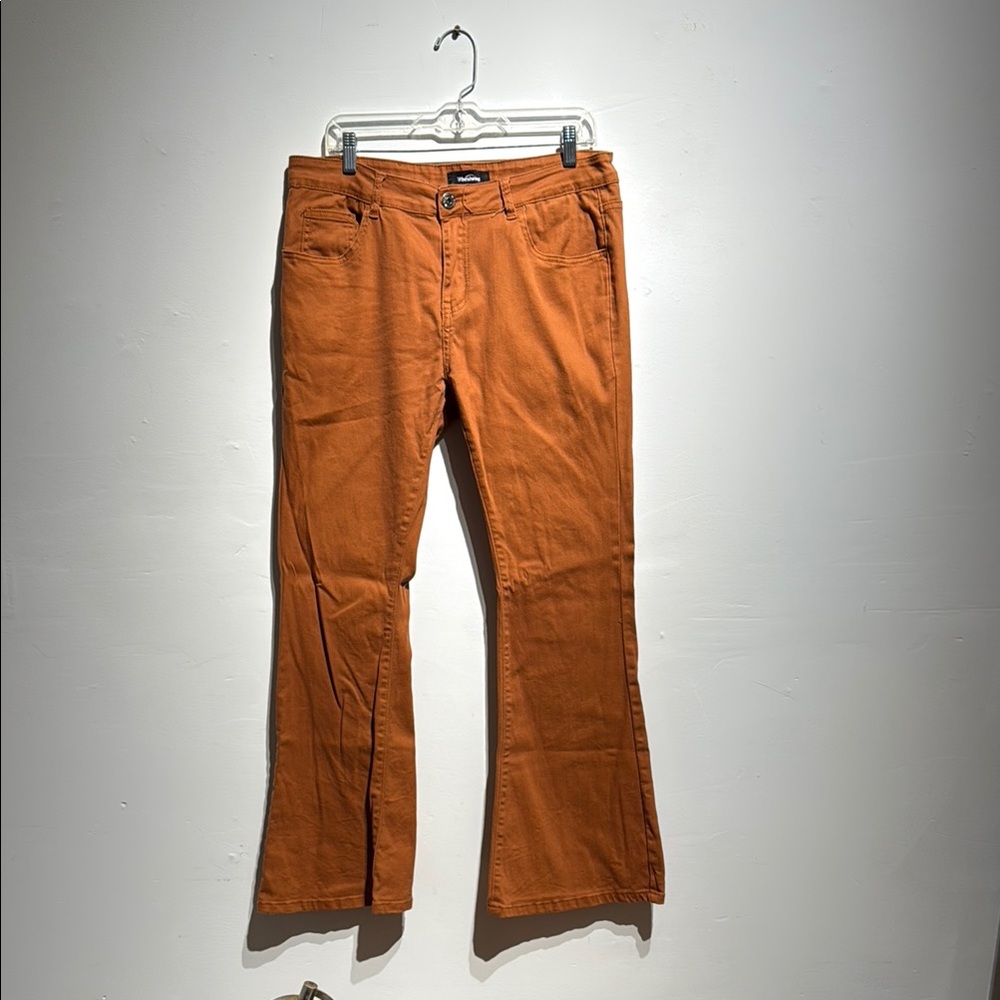 Rust Red/Orange bell bottom flare Pants